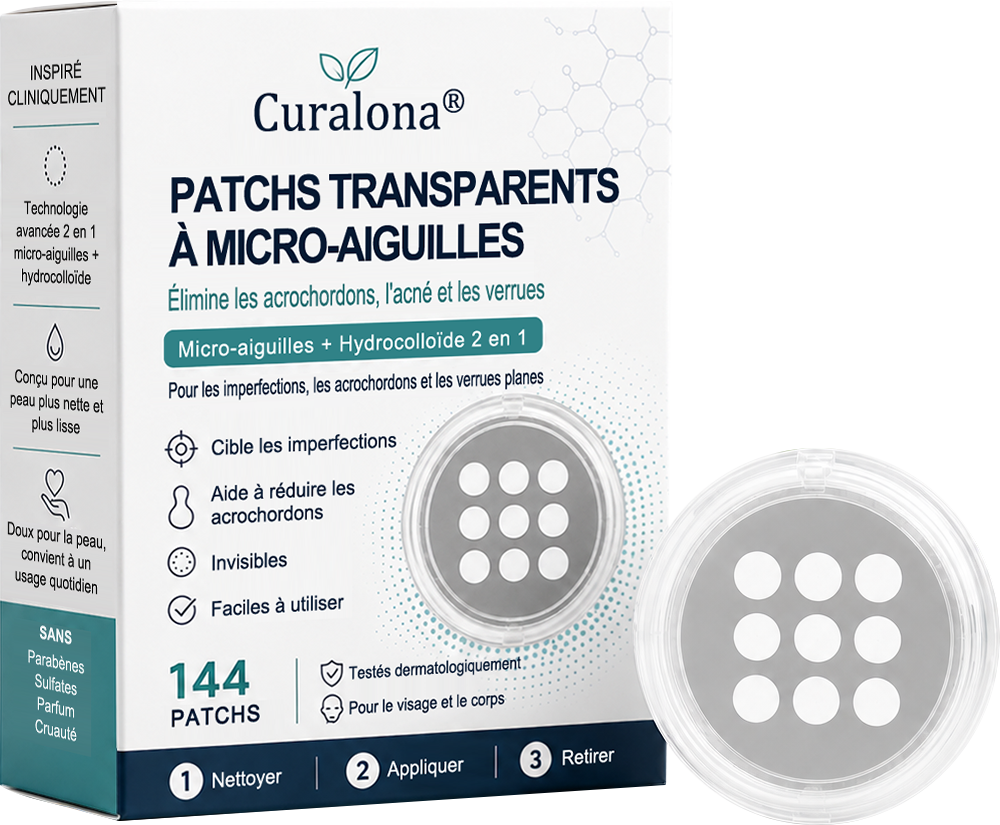 Curalona® Patch 2-en-1 à Micro-aiguilles & Hydrocolloïde 🍀 | Aide à éliminer les grains de beauté en relief, l’acné, les verrues planes et les acrochordons | Patchs invisibles pour le visage et le corps