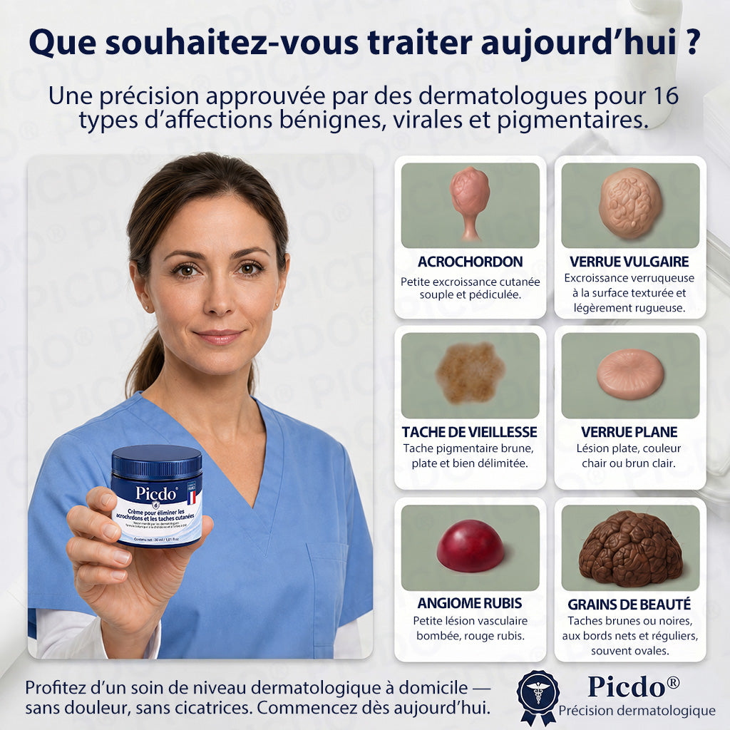 Picdo® Crème Correctrice Acrochordons & Taches — Action visible en 7 jours🌿