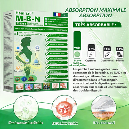 Approuvé par des experts médicaux👩‍⚕️| 𝑯𝒆𝒂𝒍𝒓𝒊𝒛𝒆® 𝑴-𝑩-𝑵 𝟏𝟎-𝐞𝐧-𝟏 Nan𝑜 Fus𝗂𝗈n P𝖺𝗍ch Mé𝑡𝑎𝑏𝑜𝑙𝑖que | 𝙵𝚘𝚛𝚖𝚞𝚕𝚎 𝟭𝟎-𝓮𝓷-1 | 𝙍é𝙨𝙪𝙡𝙩𝙖𝙩𝙨 𝚎𝚗 𝟽 𝚓𝚘𝚞𝚛𝚜