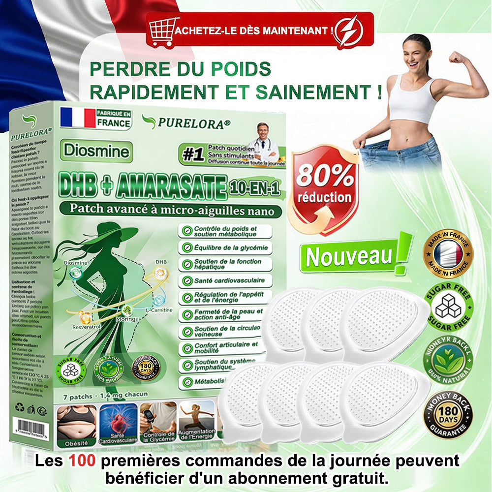 ⚡𝐏𝐮𝐫𝐞𝐥𝐨𝐫𝐚® 𝐌𝐞𝐭𝐚𝐛𝐨𝐥𝐢𝐜 𝐌𝐚𝐭𝐫𝐢𝐱 – 𝐏𝐚𝐭𝐜𝐡 𝐍𝐚𝐧𝐨 à 𝐌𝐢𝐜𝐫𝐨𝐧𝐞𝐞𝐝𝐥𝐞𝐬 𝟏𝟎-𝐞𝐧-𝟏 𝐃𝐇𝐁 + 𝐀𝐦𝐚𝐫𝐚𝐬𝐚𝐭𝐞