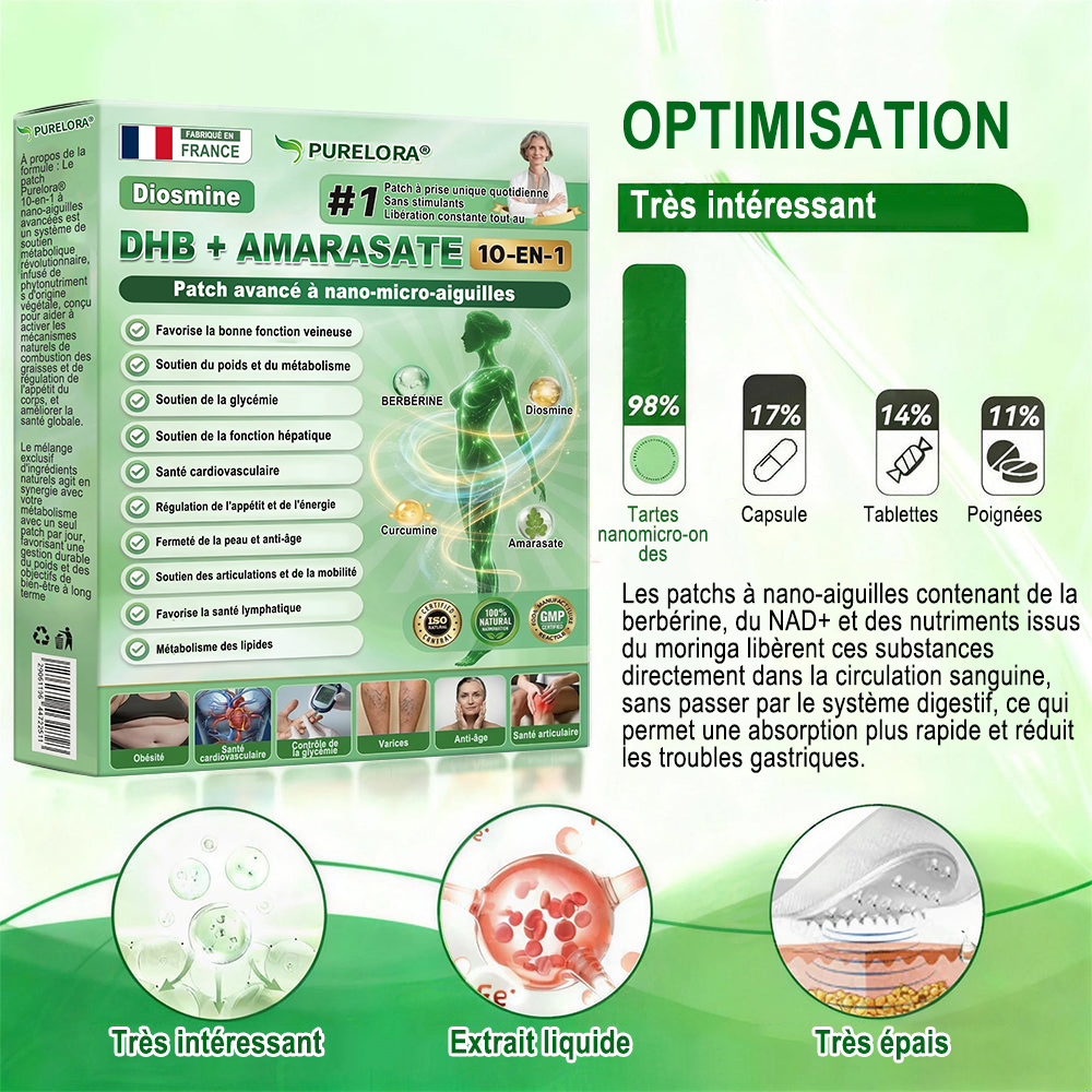 𝐏𝐮𝐫𝐞𝐥𝐨𝐫𝐚® 𝐌𝐞𝐭𝐚𝐛𝐨𝐥𝐢𝐜 𝐌𝐚𝐭𝐫𝐢𝐱™ – 𝐏𝐚𝐭𝐜𝐡 𝐍𝐚𝐧𝐨 à 𝐌𝐢𝐜𝐫𝐨𝐧𝐞𝐞𝐝𝐥𝐞𝐬 𝟏𝟎-𝐞𝐧-𝟏 𝐃𝐇𝐁 + 𝐀𝐦𝐚𝐫𝐚𝐬𝐚𝐭𝐞 💧𝐔𝐧𝐞 𝐬𝐞𝐮𝐥𝐞 𝐚𝐩𝐩𝐥𝐢𝐜𝐚𝐭𝐢𝐨𝐧 𝐩𝐚𝐫 𝐣𝐨𝐮𝐫 ✅𝐂𝐨𝐧𝐯𝐢𝐞𝐧𝐭 𝐚𝐮𝐱 𝐜𝐚𝐬 𝐝’𝐨𝐛é𝐬𝐢𝐭é, 𝐝𝐞 𝐫𝐞𝐥â𝐜𝐡𝐞𝐦𝐞𝐧𝐭 𝐜𝐮𝐭𝐚𝐧é, 𝐝𝐞 𝐝𝐢𝐚𝐛è𝐭𝐞, 𝐝𝐞 𝐯𝐚𝐫𝐢𝐜𝐞𝐬, 𝐝𝐞 𝐥𝐲𝐦𝐩𝐡œ𝐝è𝐦𝐞, 𝐝𝐞 𝐭𝐫𝐨𝐮𝐛𝐥𝐞𝐬 𝐝𝐮 𝐬𝐨𝐦𝐦𝐞𝐢𝐥 𝐞𝐭 𝐝𝐞 𝐝𝐨𝐮𝐥𝐞𝐮𝐫𝐬 𝐚𝐫𝐭𝐢𝐜𝐮𝐥𝐚𝐢𝐫𝐞𝐬