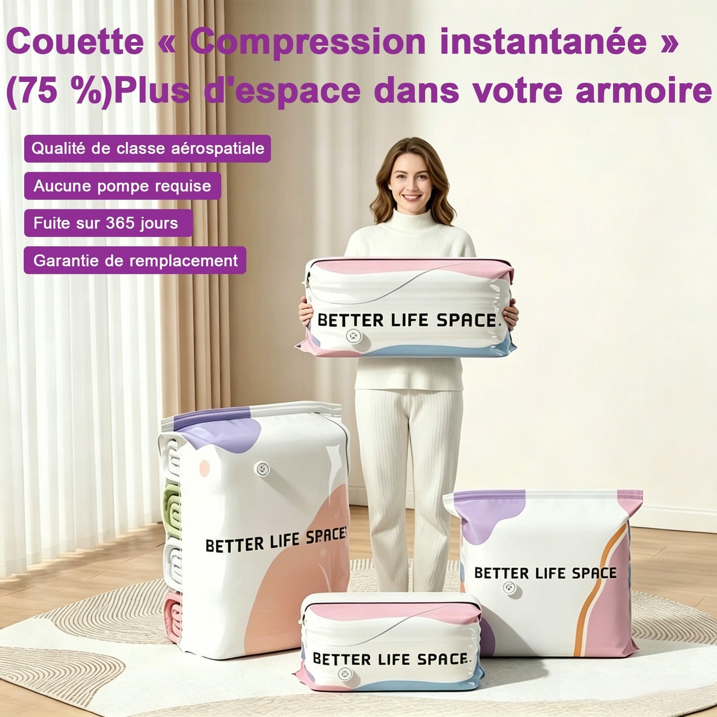 DERNIER JOUR : 3 ACHETÉS = 2 OFFERTS !! 🛒 SVOZK® Sacs de Rangement Sous Vide 3D Sans Pompe 🎁 L’organisateur tout-en-un ultime pour vêtements, jouets, livres, peluches et absolument tout le reste ! 🧸📚👕🧦