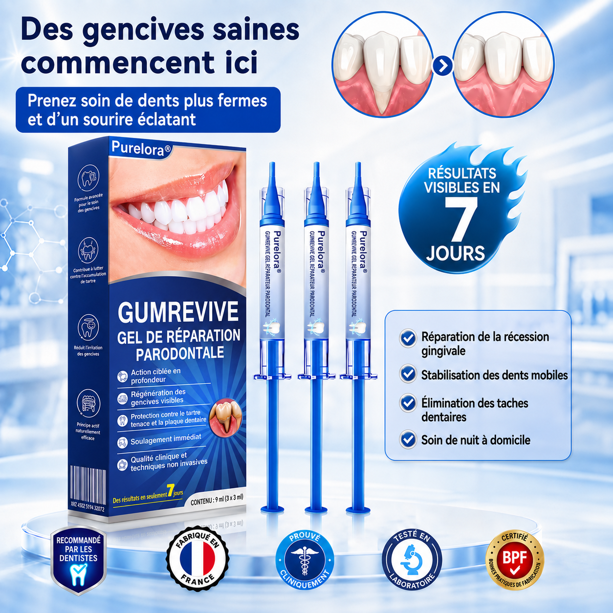 🦷✨ 𝑷𝒖𝒓𝒆𝒍𝒐𝒓𝒂® 𝑮𝒖𝒎𝑹𝒆𝒗𝒊𝒗𝒆 𝑮𝒆𝒍 𝒅𝒆 𝑹é𝒑𝒂𝒓𝒂𝒕𝒊𝒐𝒏 𝑷𝒂𝒓𝒐𝒅𝒐𝒏𝒕𝒂𝒍𝒆